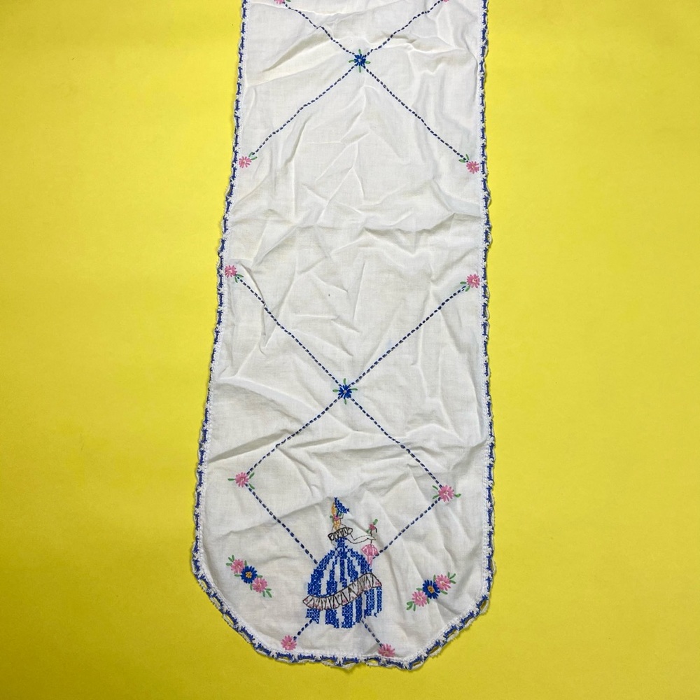Vintage Handmade Needlepoint Runner